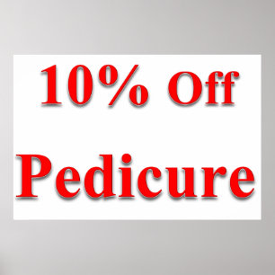 Salon Barbershop Posters 10% Off Pedicure Red