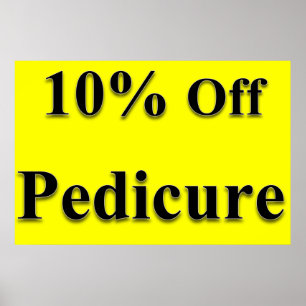 Salon Barbershop Posters 10% Off Pedicure Yellow