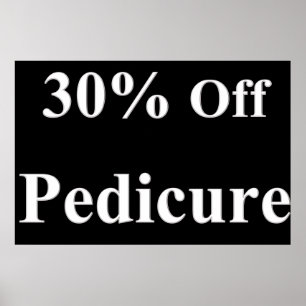 Salon Barbershop Posters 30% Off Pedicure Black
