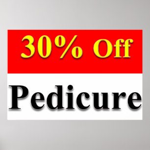 Salon Barbershop Posters 30% Off Pedicure Red