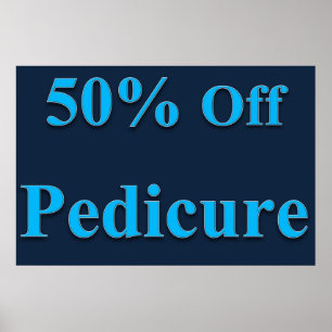Salon Barbershop Posters 50% Off Pedicure Blue