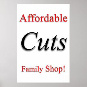 Salon Barbershop Posters Affordable Cuts!