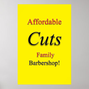 Salon Barbershop Posters Affordable Cuts!
