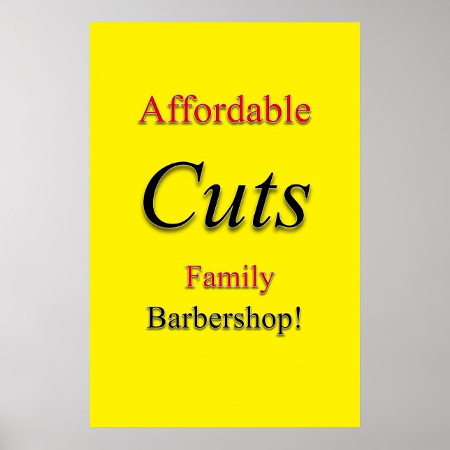 Salon Barbershop Posters Affordable Cuts! (Front)