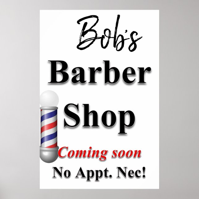 Salon Barbershop Posters Barbershop Coming Soon (Front)