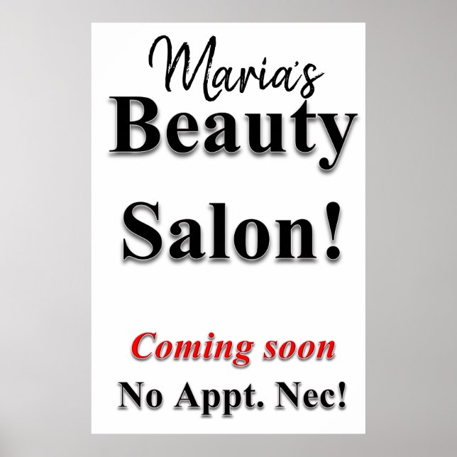 Salon Barbershop Posters Beauty Salon Coming Soon (Front)