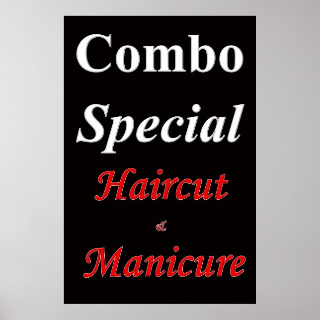 Salon Barbershop Posters Combo Haircut & Manicure (Front)
