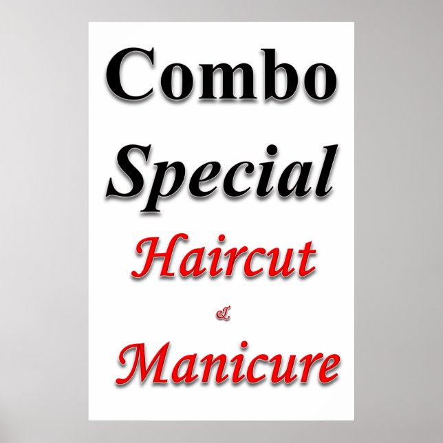 Salon Barbershop Posters Combo Haircut & Manicure (Front)