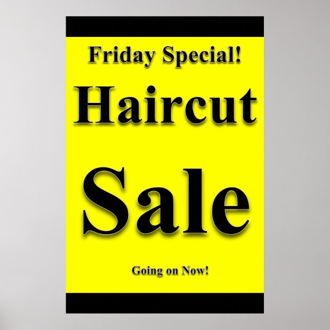 Salon Barbershop Posters Friday Haircut Sale (Front)