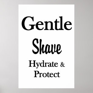 Salon Barbershop Posters Gentle Shave Hydrate 