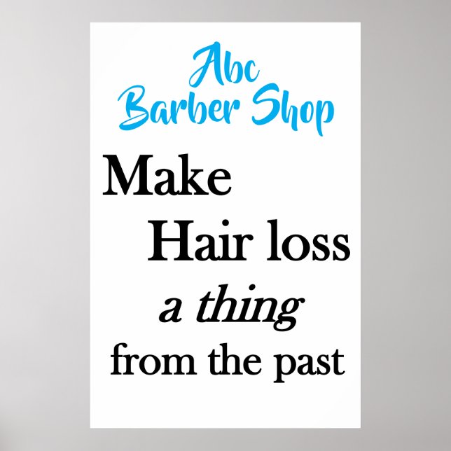 Salon Barbershop Posters Hair Loss  (Front)