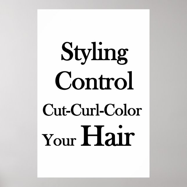 Salon Barbershop Posters Hair Styling Control (Front)