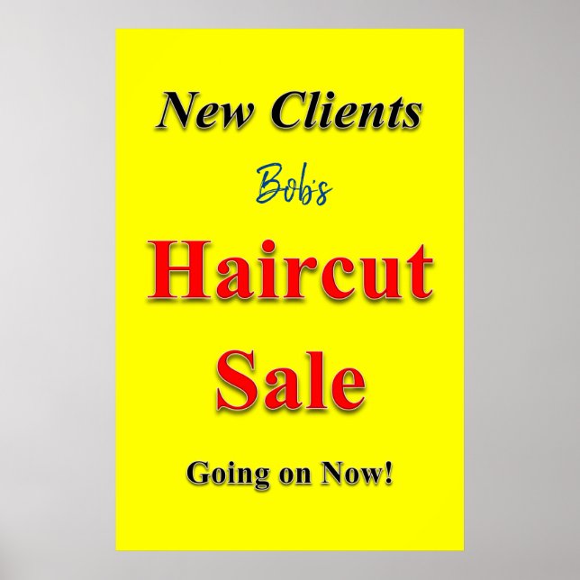 Salon Barbershop Posters Haircut Sale (Front)