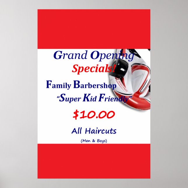 Salon Barbershop Posters Haircut Sale (Front)