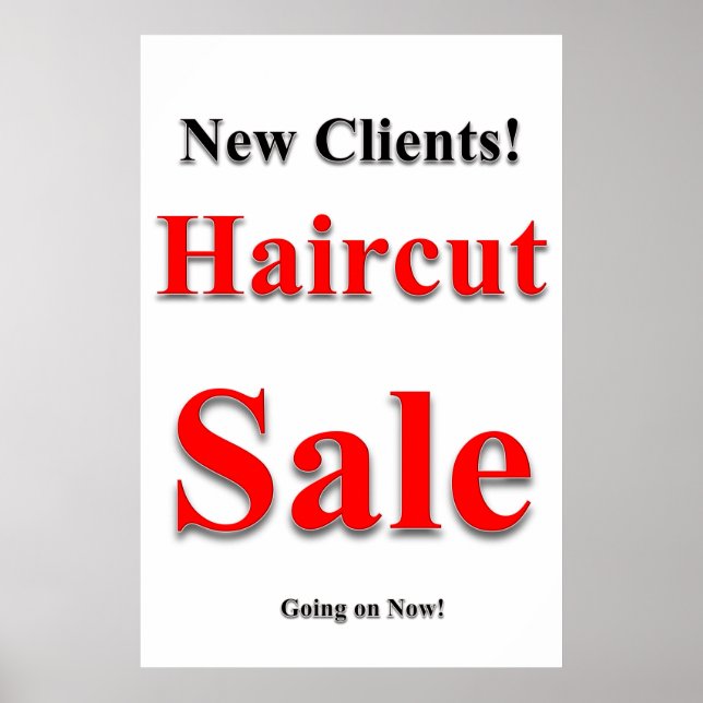 Salon Barbershop Posters Haircut Sale New Clients (Front)