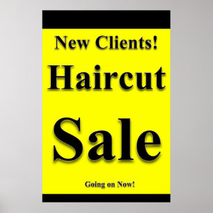 Salon Barbershop Posters Haircut Sale New Clients