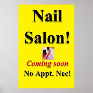Salon Barbershop Posters Nail Salon Coming Soon