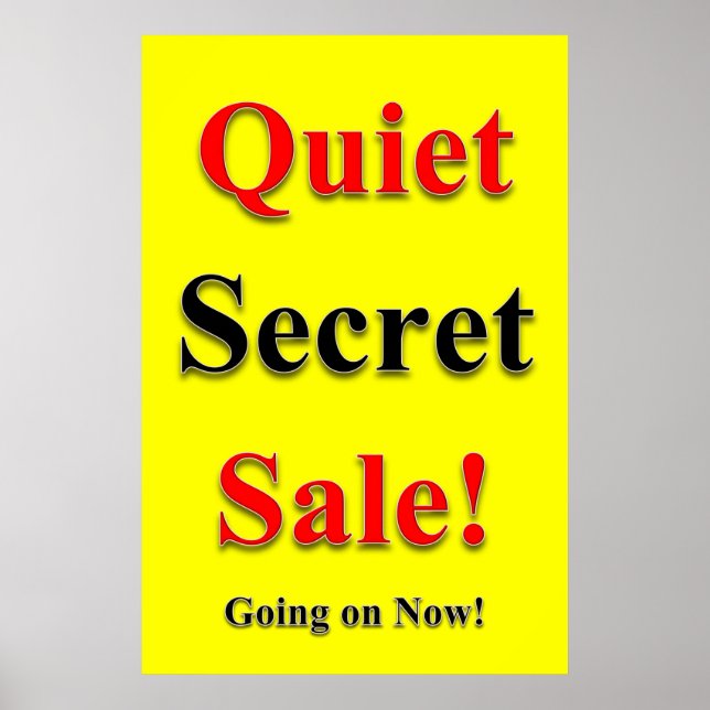 Salon Barbershop Posters Quiet Secret Sale Yellow (Front)