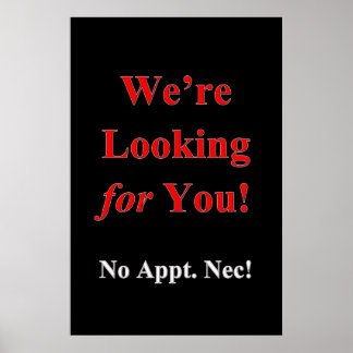 Salon Barbershop Posters Red Black Looking for You