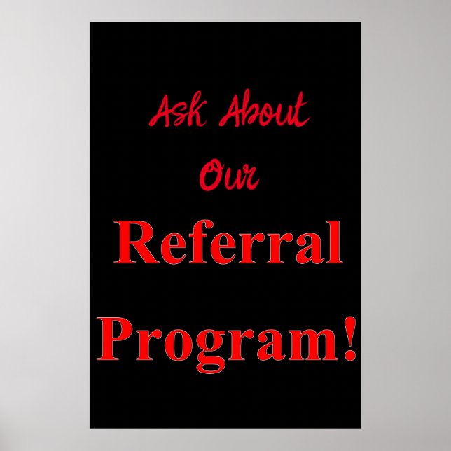 Salon Barbershop Posters Referral Program Red (Front)