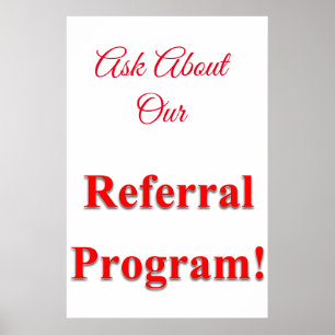 Salon Barbershop Posters Referral Program Red