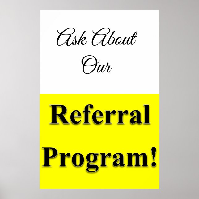 Salon Barbershop Posters Referral Program Yellow (Front)