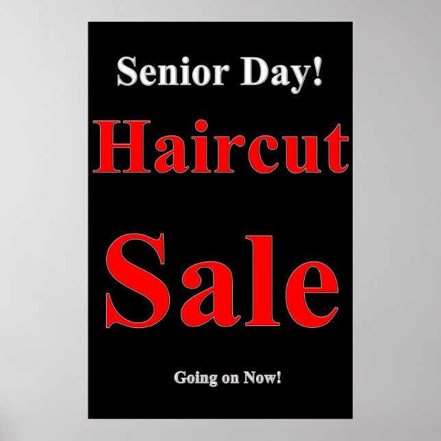 Salon Barbershop Posters Senior Day Haircut Sale (Front)