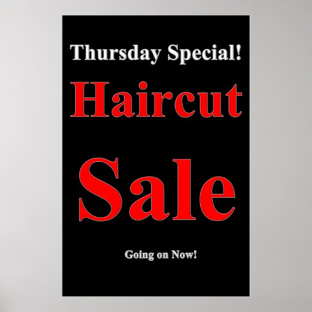 Salon Barbershop Posters Thursday Haircut Sale (Front)