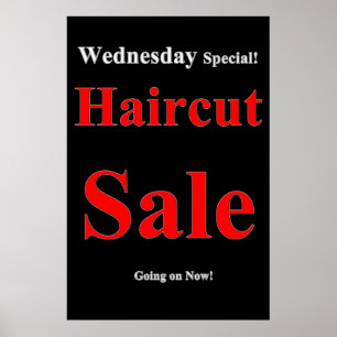 Salon Barbershop Posters Wednesday Haircut Sale