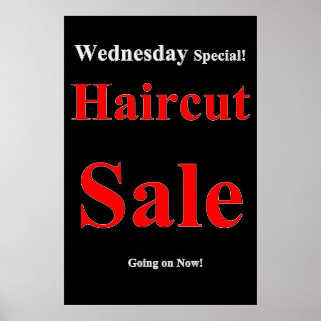Salon Barbershop Posters Wednesday Haircut Sale (Front)