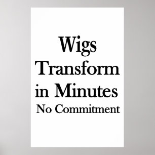 Salon Barbershop Posters Wigs Transform in Minutes