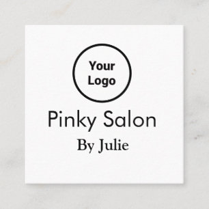 Salon business card add your logo Q R code name te