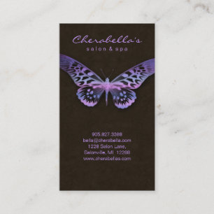 Salon Business Card Spa Butterfly Purple Pink