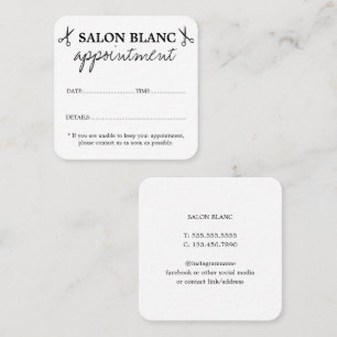 Salon Business Promotional Appointment Card
