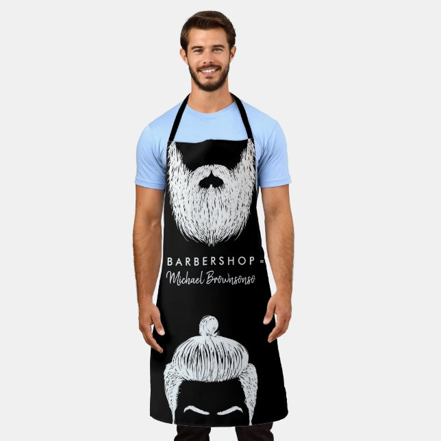 Salon Clothing Moustache Beard Hair Barber Apron (Worn)