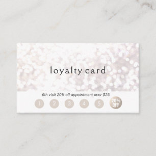 Salon Customer Loyalty 6 Punch Glitter Bokek Card