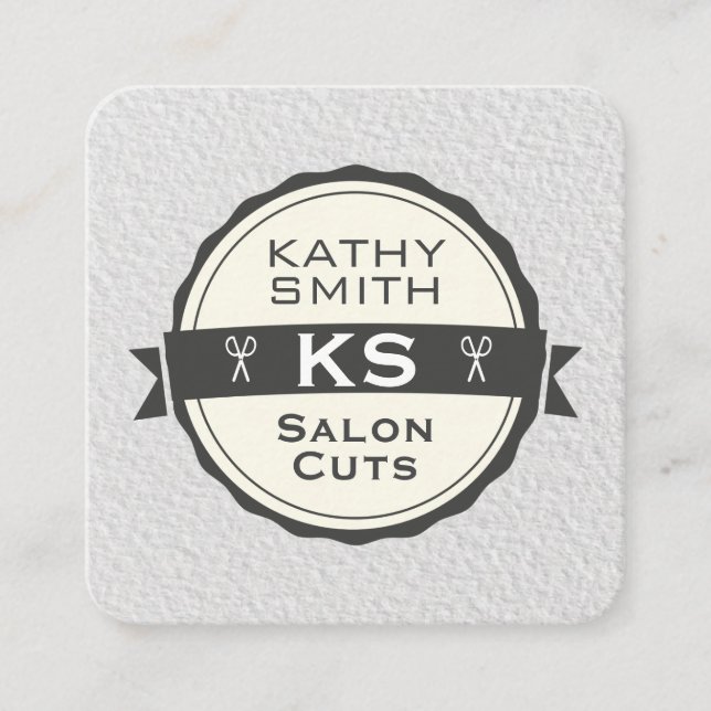 Salon Cuts | Hair Stylist Square Business Card (Front)
