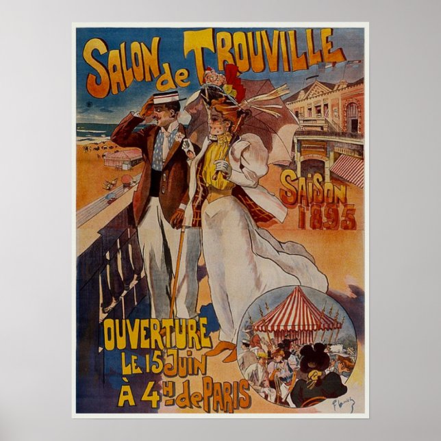 Salon de Touville Vintage French Travel Poster (Front)