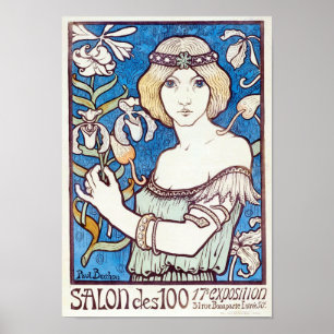 Salon des Cent, Art Nouveau cover by Paul Berthon Poster