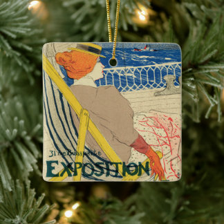 Salon des Cents by Toulouse Lautrec, Art Nouveau Ceramic Ornament