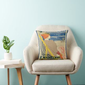 Salon des Cents by Toulouse Lautrec, Art Nouveau Cushion