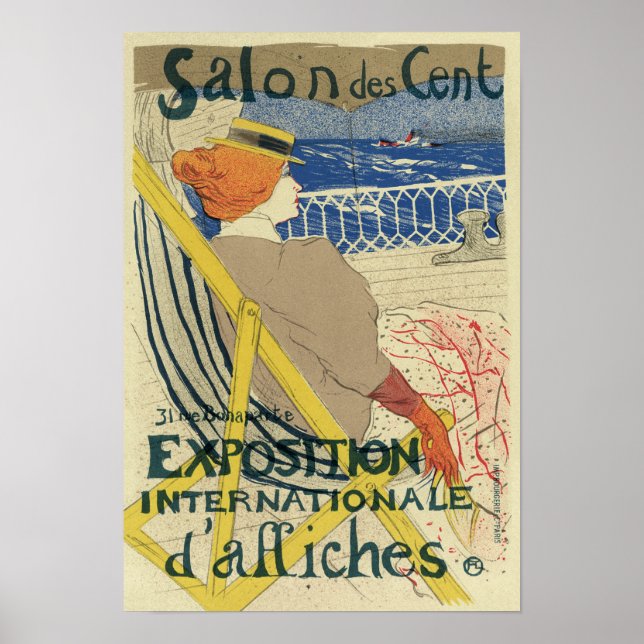 Salon des Cents by Toulouse Lautrec, Art Nouveau Poster (Front)