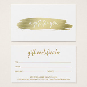 Salon Elegant Business Gold Gift Certificate