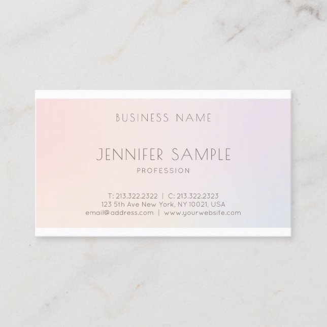 Salon Elegant Modern Professional Plain Trendy Business Card (Front)