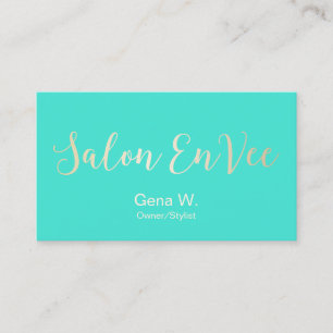 Salon Envee Custom Hair Stylist Modern Turquoise Business Card