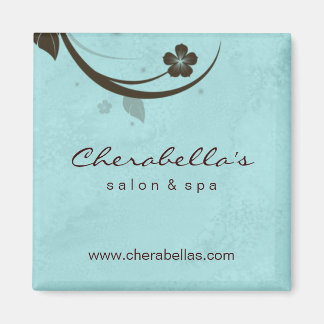 Salon Fridge Magnet Spa floral watery blue