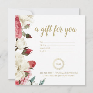 Salon Gift Card Botanical Flowers Stripes