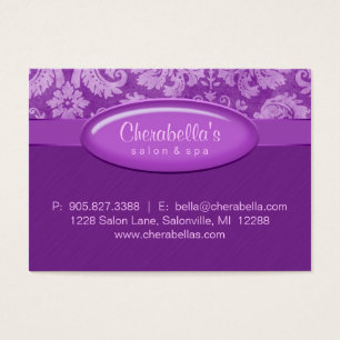 Salon Gift Card Certificate Spa Purple Damask