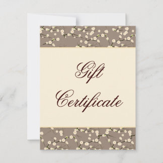 Salon Gift Card Cherry Blossom Floral Cream