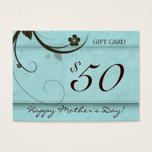 Salon Gift Card Spa Flower watery blue $50